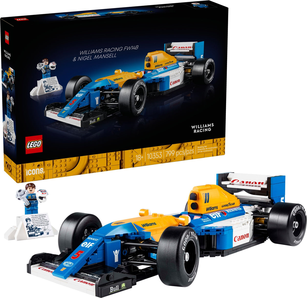 LEGO Icons 10353 Williams Racing FW14B mit Nigel Mansell