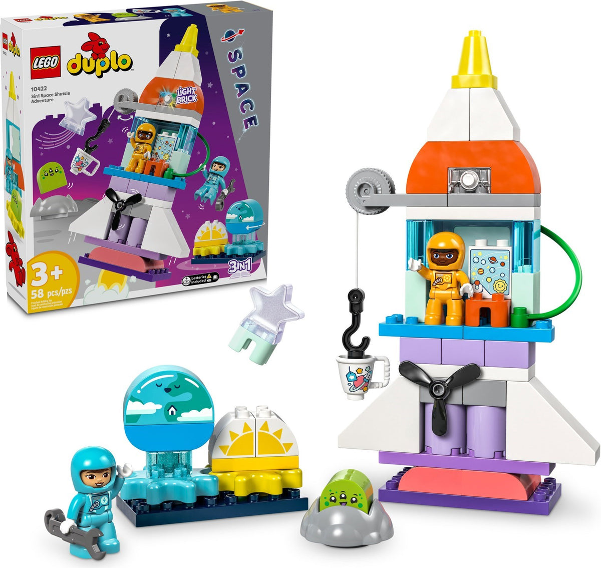LEGO DUPLO 10422 3-in-1-Spaceshuttle für viele Abenteuer