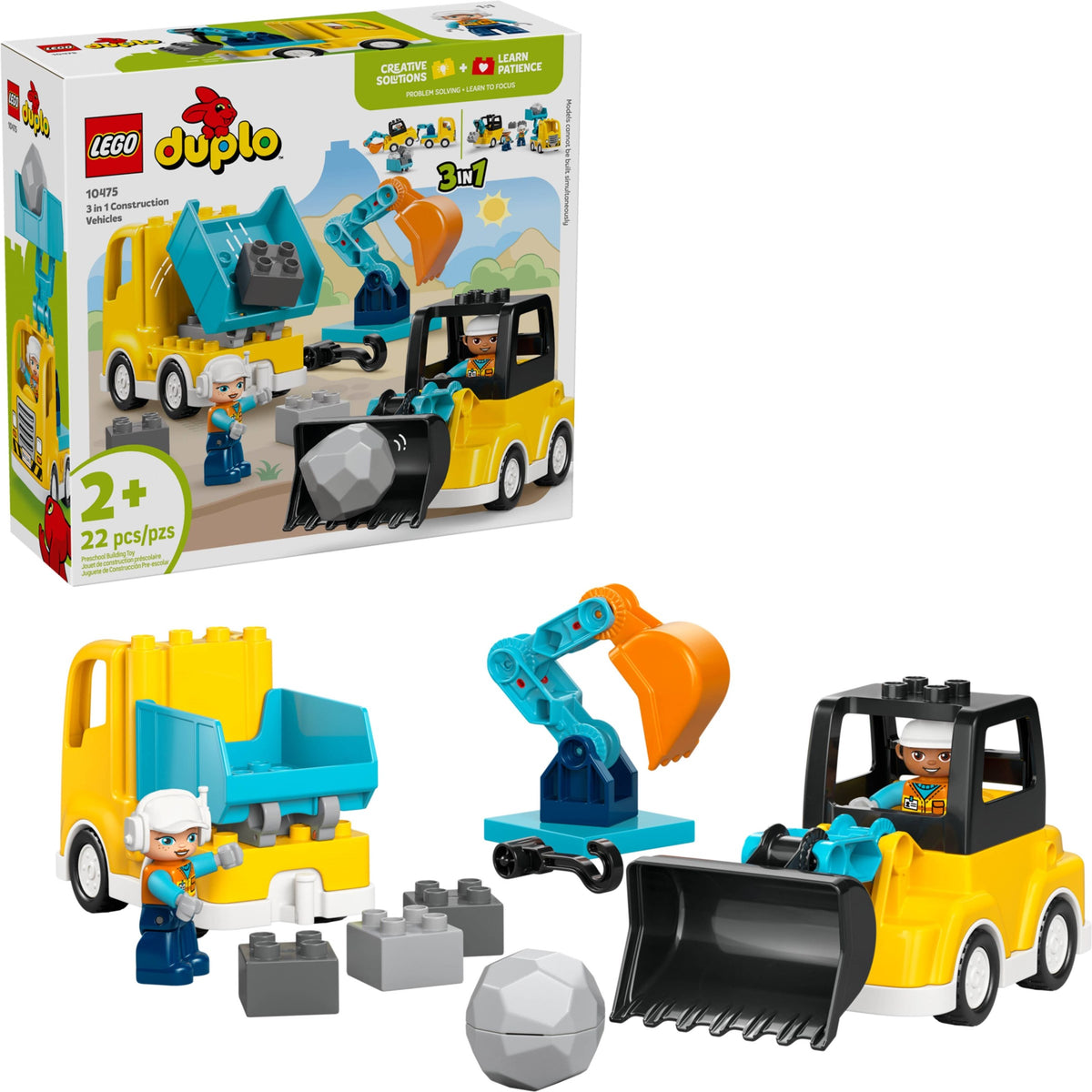 LEGO DUPLO 10475 Baufahrzeuge – 3-in-1-Set