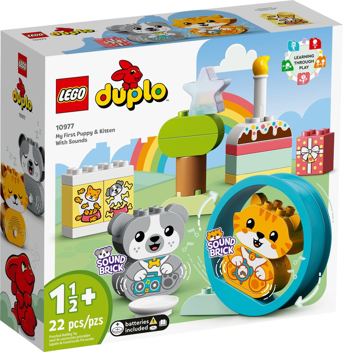 LEGO DUPLO 10977 Mein erstes Hündchen &amp; Kätzchen – mit Ton
