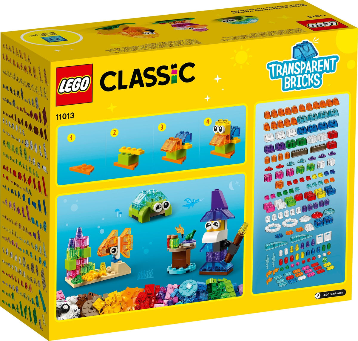 LEGO Classic 11013 Kreativ-Bauset mit durchsichtigen Steinen