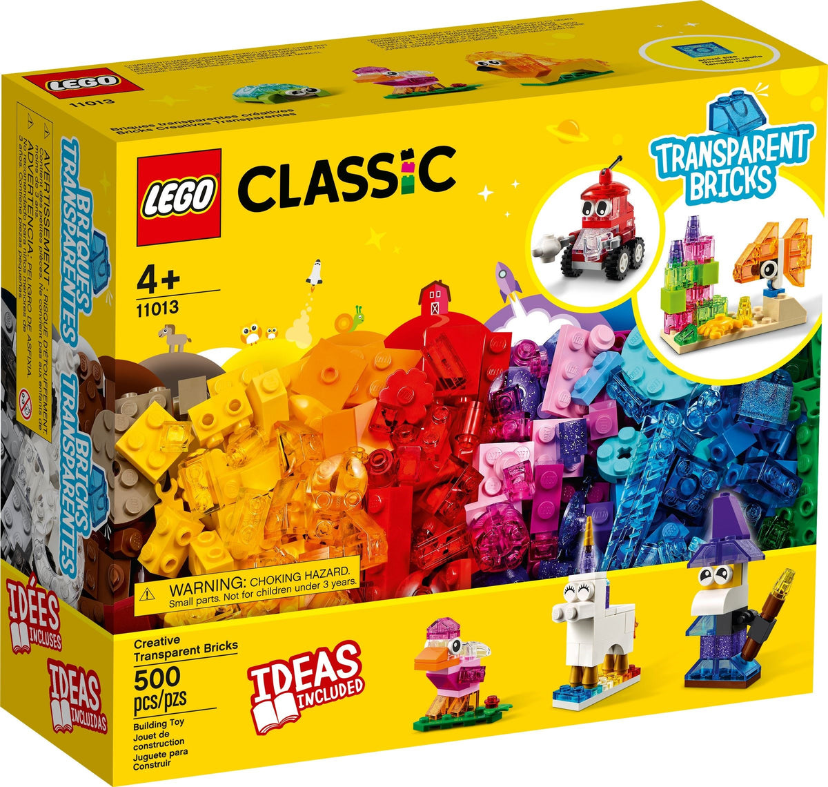 LEGO Classic 11013 Kreativ-Bauset mit durchsichtigen Steinen