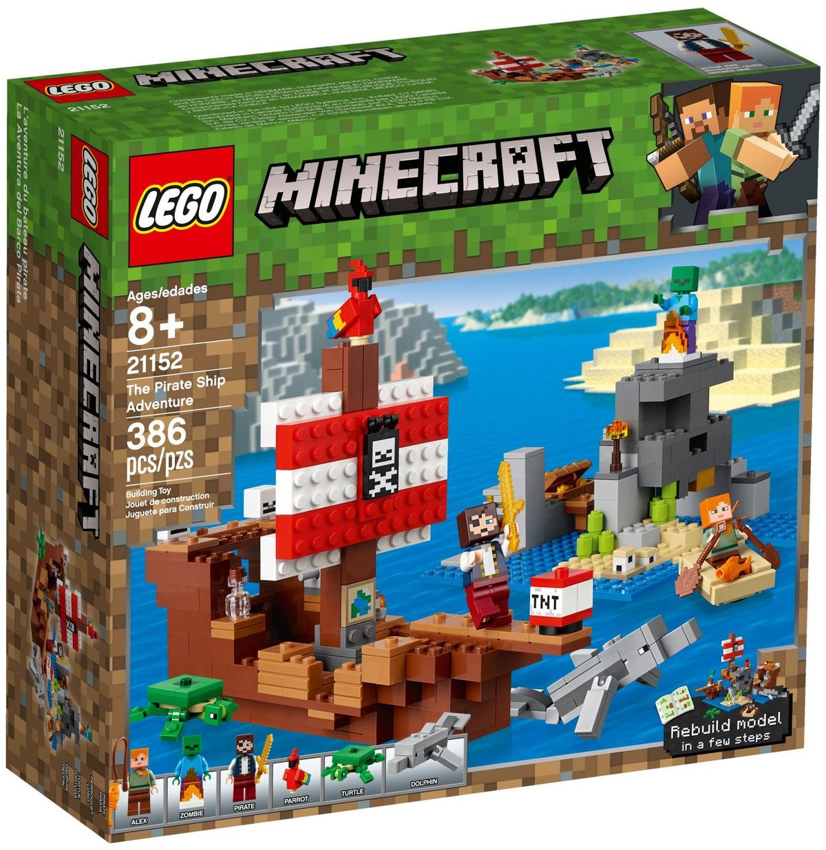 LEGO Minecraft 21152 Das Piratenschiff-Abenteuer
