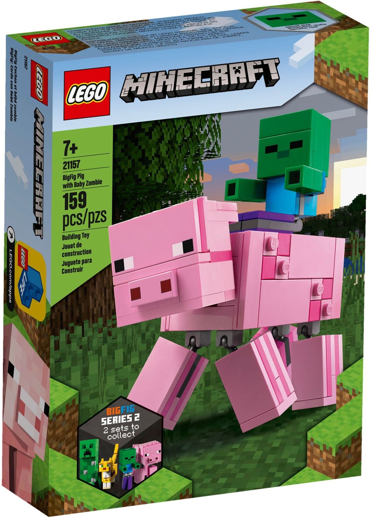 LEGO Minecraft 21157 BigFig Schwein mit Zombiebaby