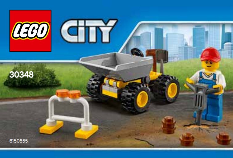 LEGO City 30348 Kipper mit Bauarbeiter mit Dumper