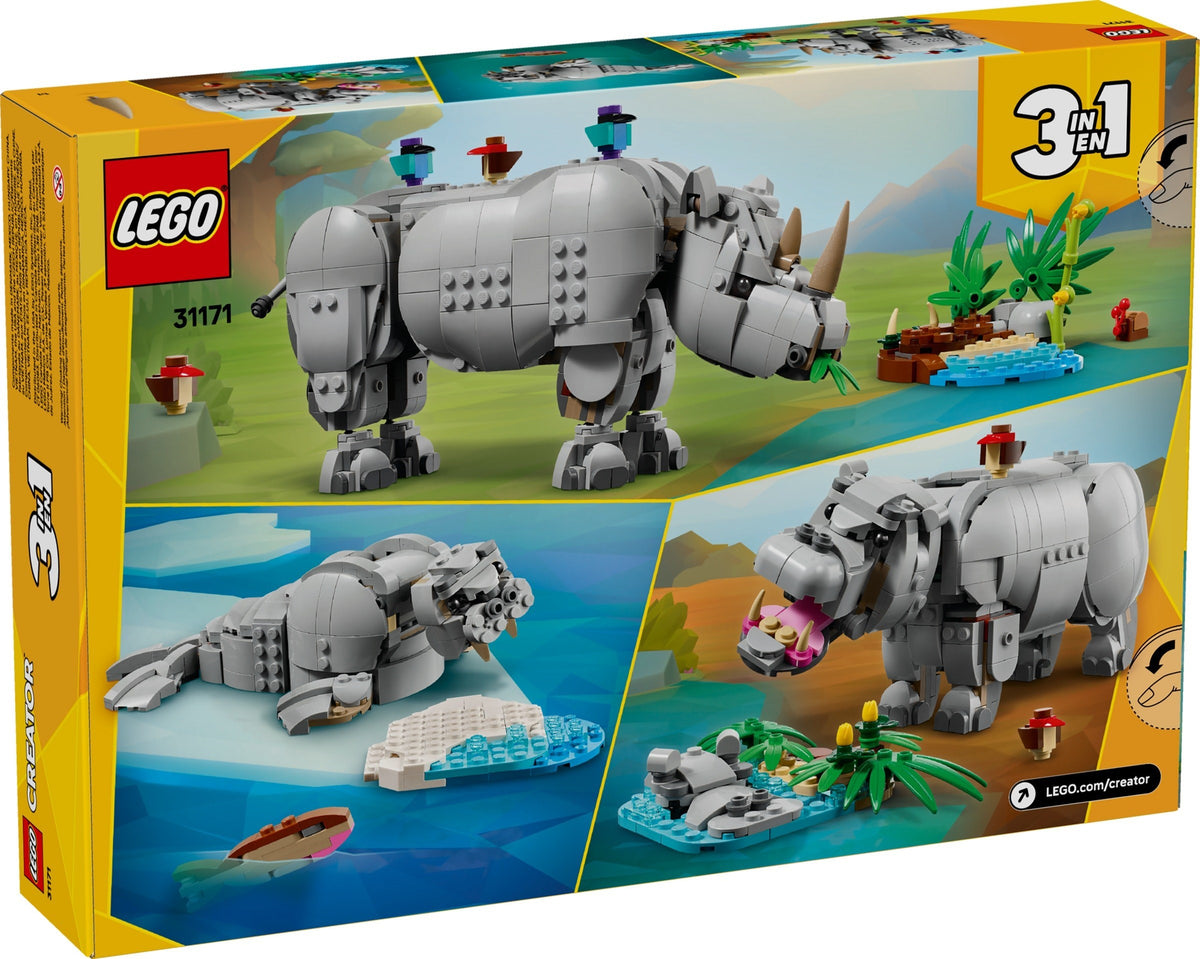 LEGO Creator 31171 Wilde Tiere: Prächtiges Nashorn mit Vögeln
