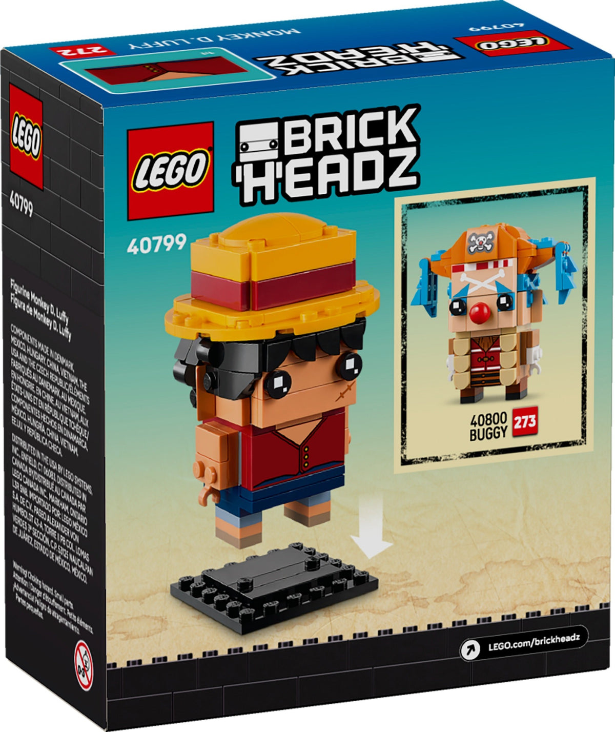 LEGO Brickheadz 40799 Monkey D. Luffy Figur