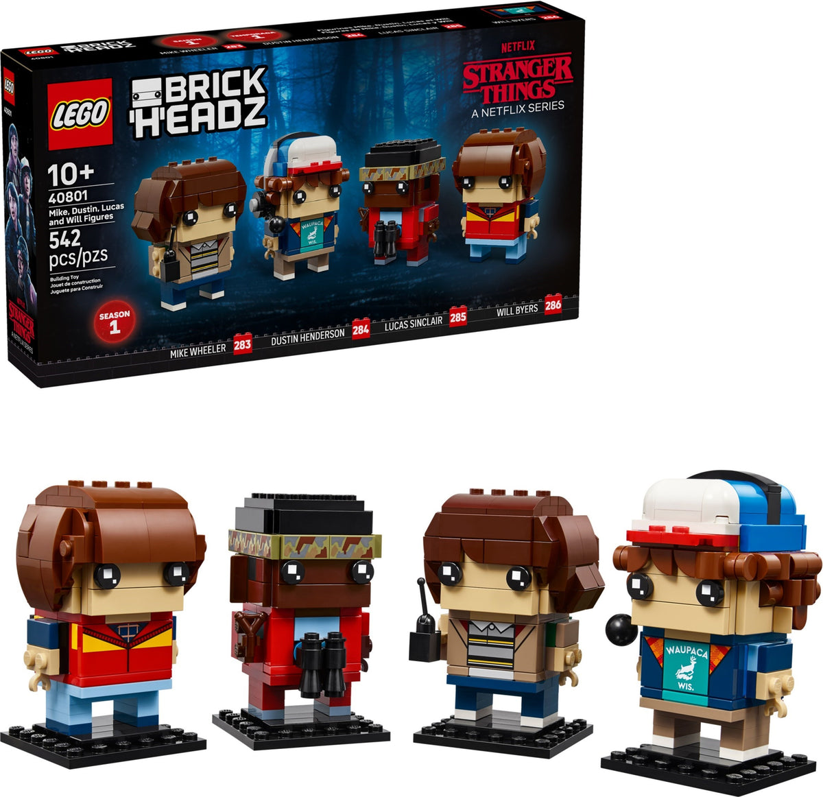 LEGO Brickheadz 40801 Mike, Dustin, Lucas und Will Figuren