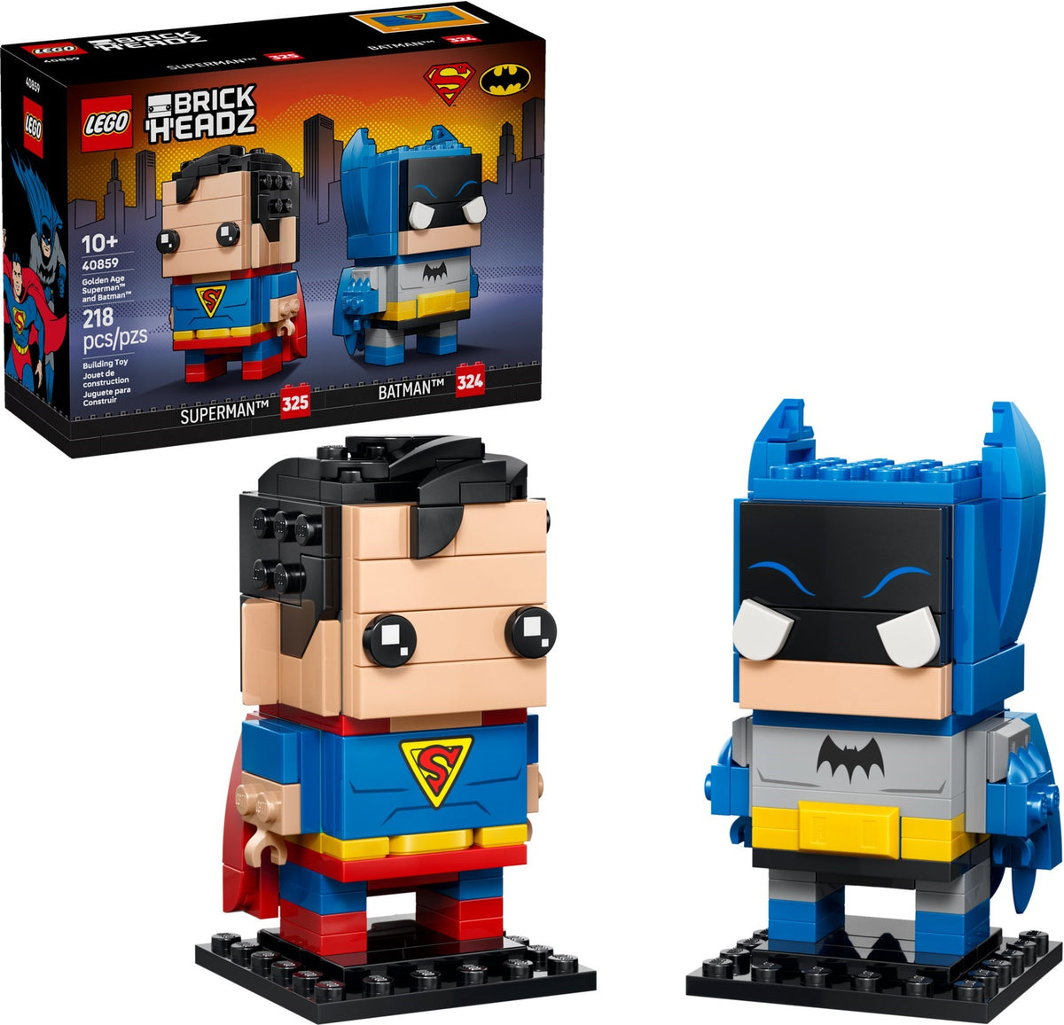 LEGO Brickheadz 40859 Superman und Batman: Figuren aus dem Golden Age