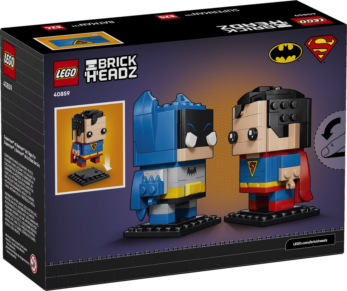 LEGO Brickheadz 40859 Superman und Batman: Figuren aus dem Golden Age