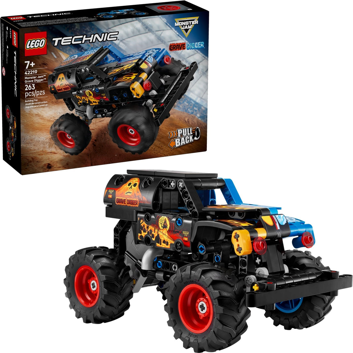 LEGO Technic 42219 Monster Jam™ Grave Digger™ Feuer und Eis