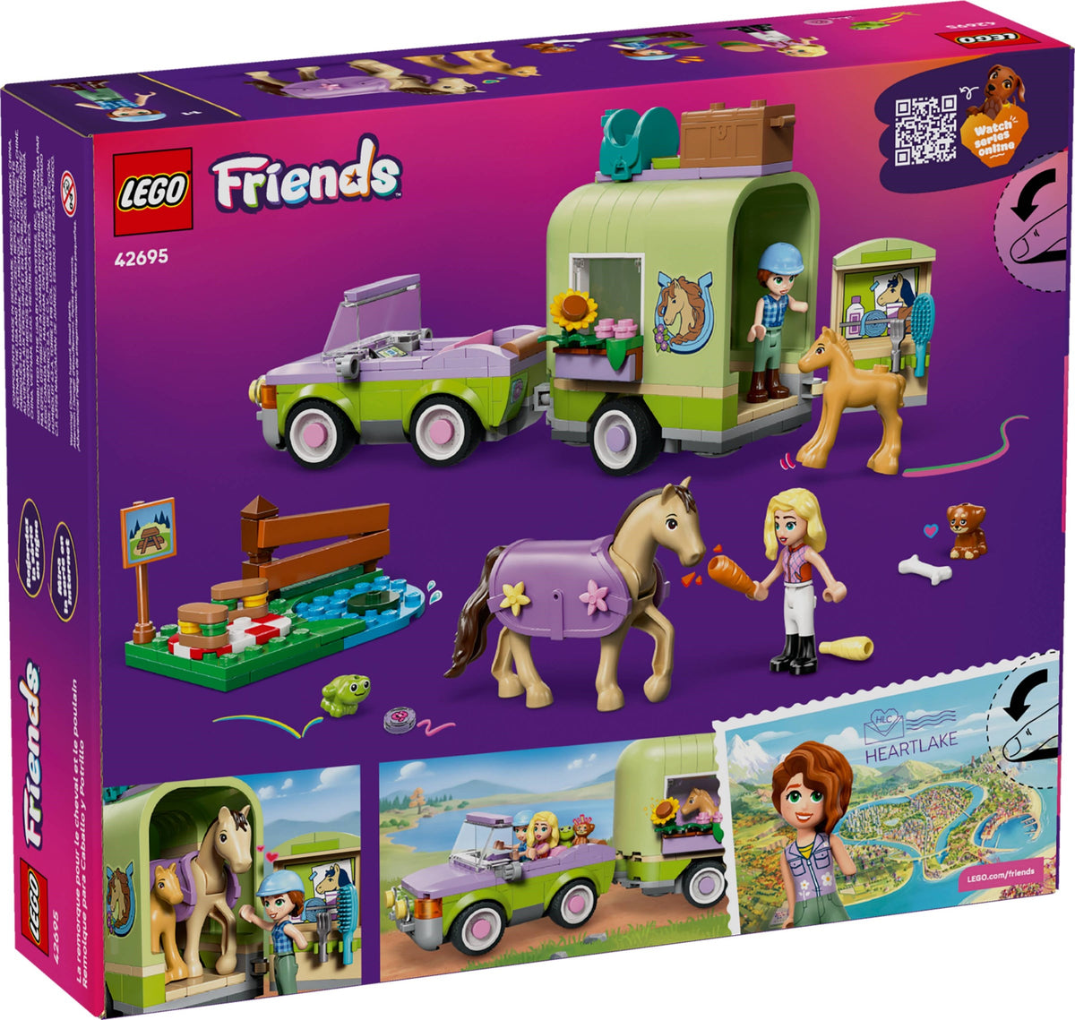 LEGO Friends 42695 Pferd und Fohlen mit Pferdeanhänger