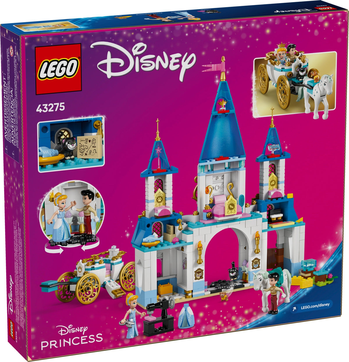 LEGO Disney 43275 Cinderellas Schloss und Pferdekutsche