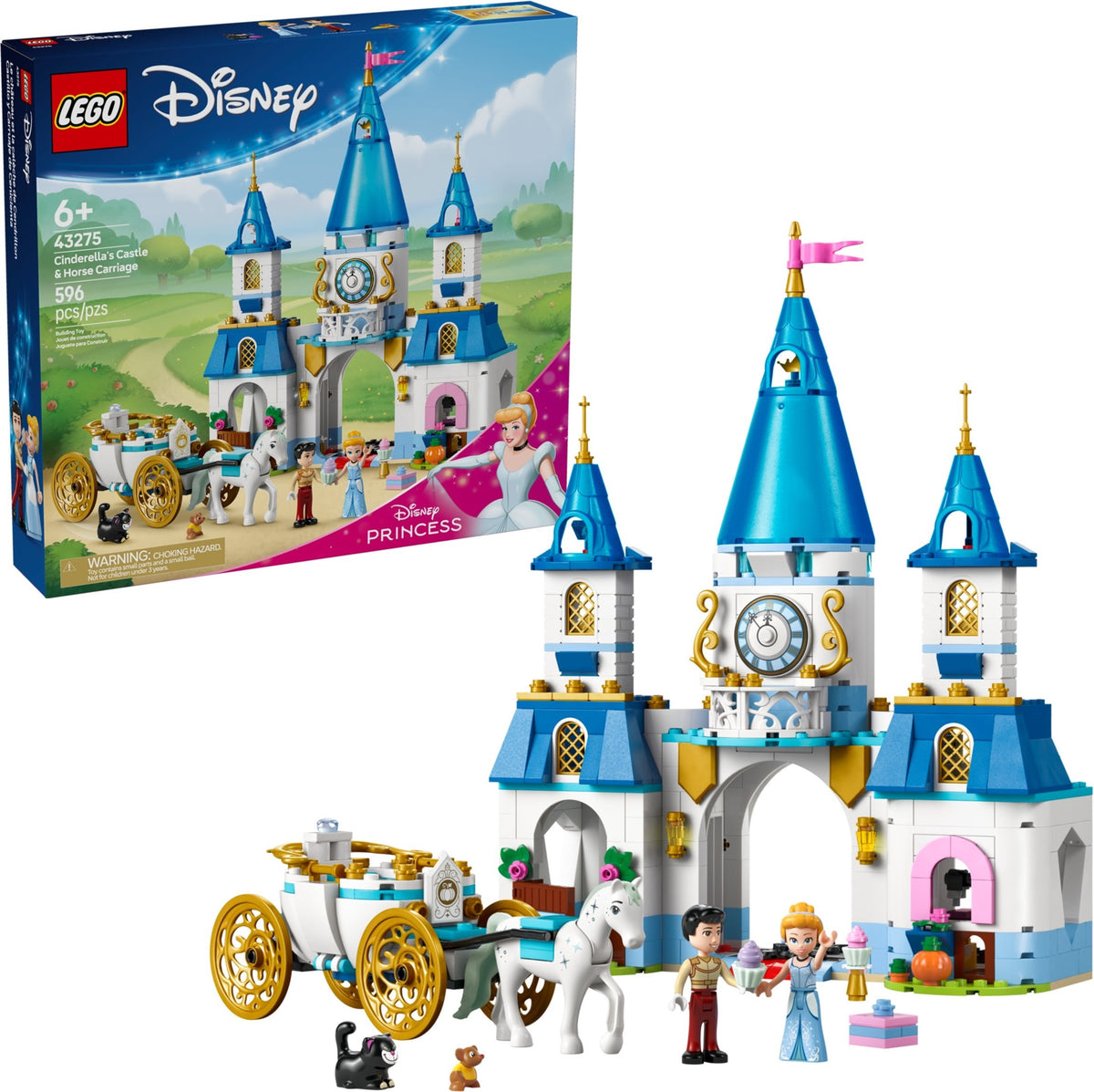 LEGO Disney 43275 Cinderellas Schloss und Pferdekutsche