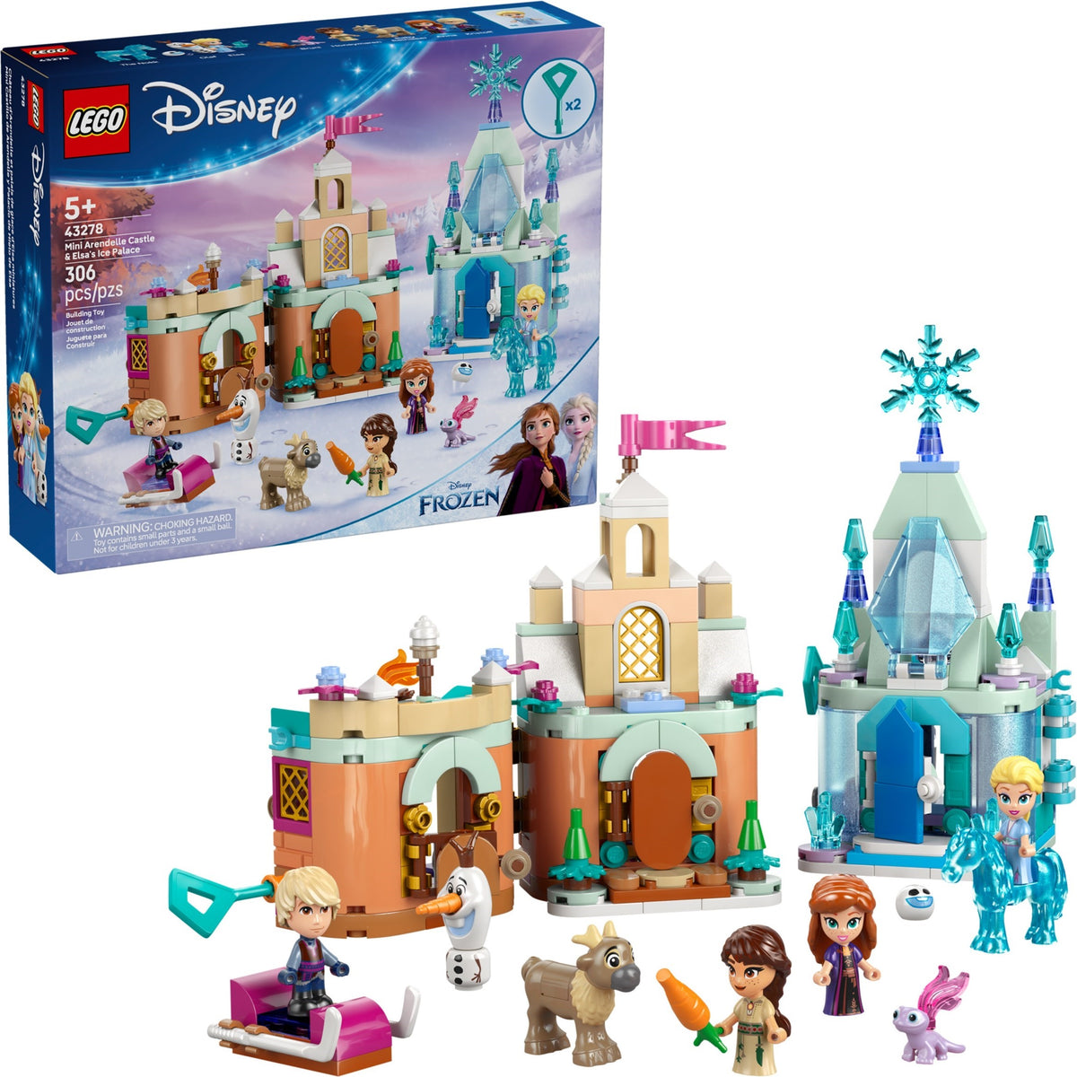 LEGO Disney 43278 Schloss Arendelle und Elsas Eispalast