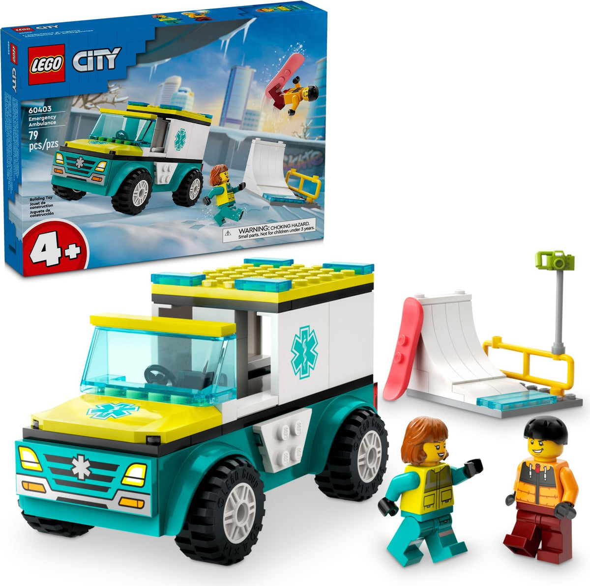 LEGO City 60403 Rettungswagen und Snowboarder