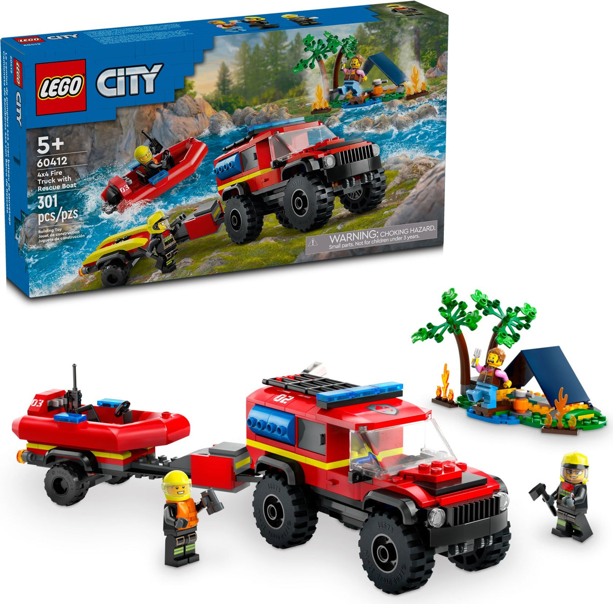 LEGO City 60412 Feuerwehrgeländewagen mit Rettungsboot