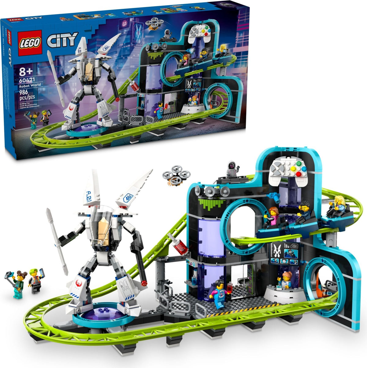 LEGO City 60421 Achterbahn mit Roboter-Mech