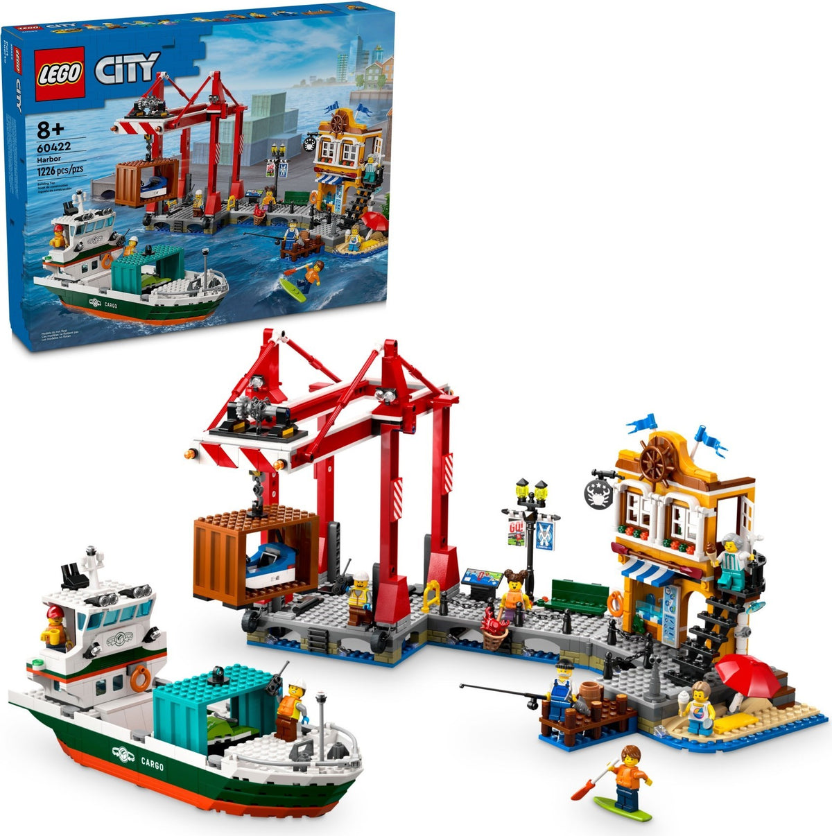 LEGO City 60422 Hafen mit Frachtschiff