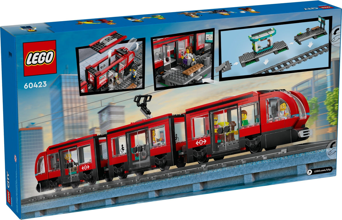 LEGO City 60423 Straßenbahn mit Haltestelle