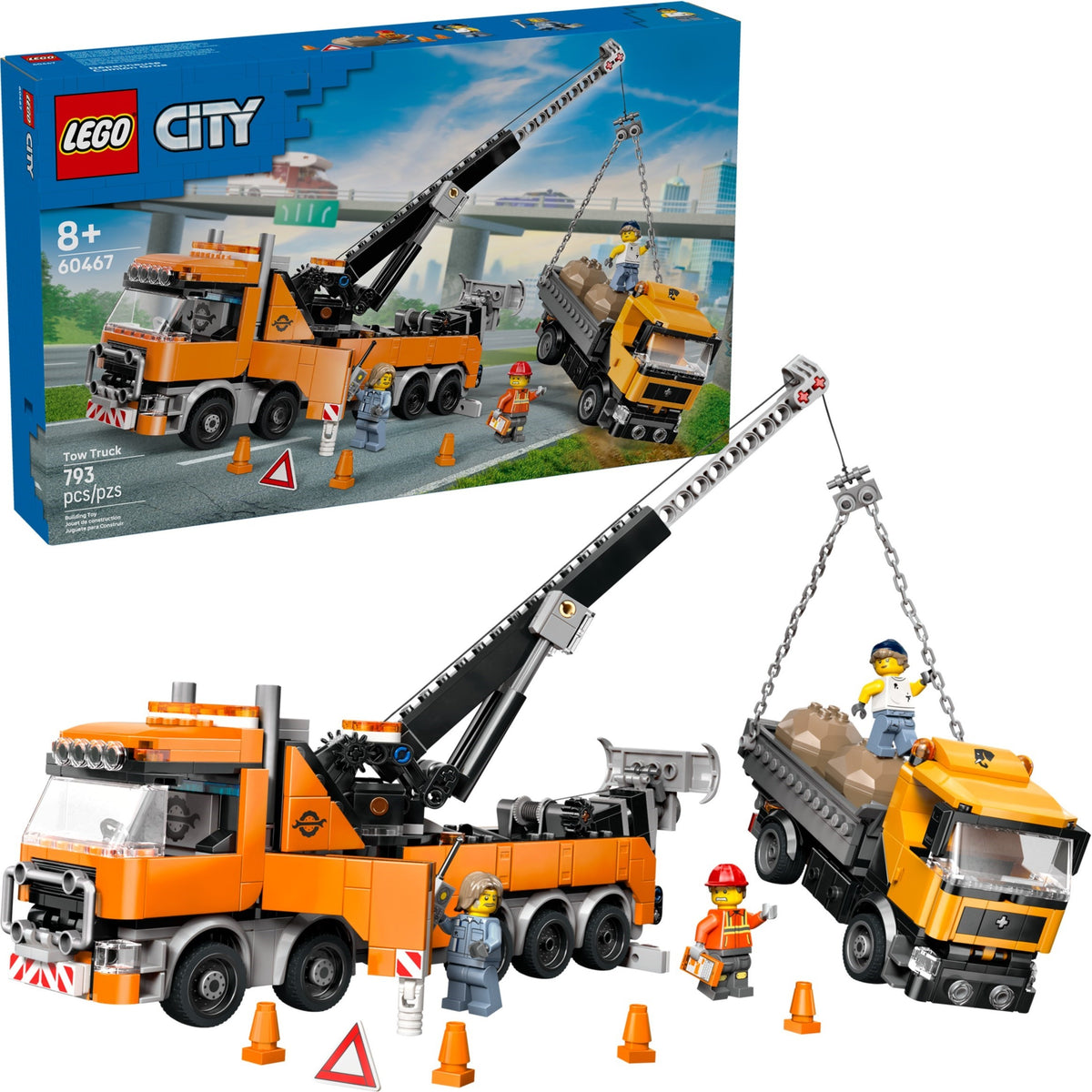 LEGO City 60467 Schwerlast-Abschleppwagen mit Kran