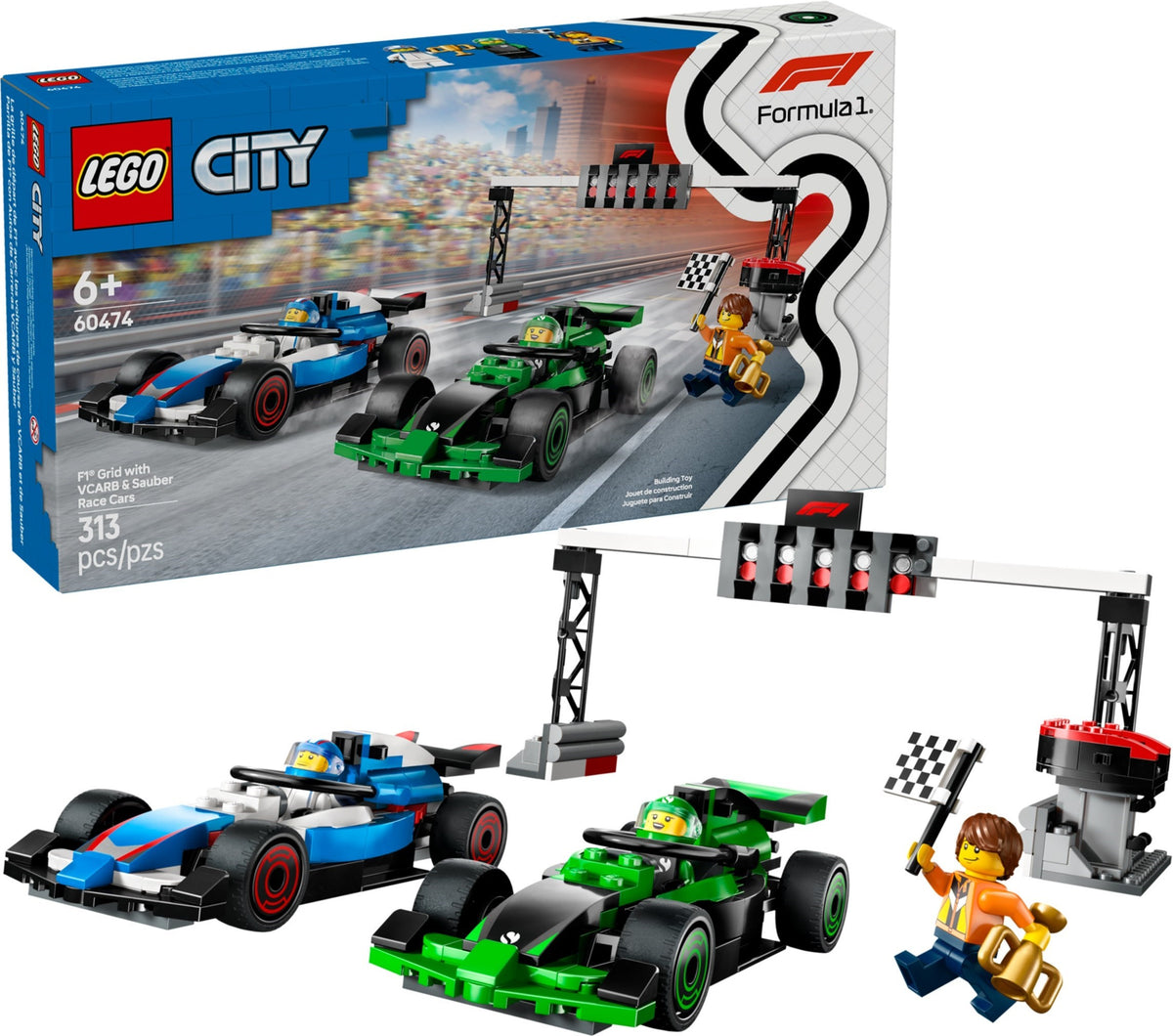 LEGO City 60474 F1 Startaufstellung mit VCARB &amp; Sauber Rennautos