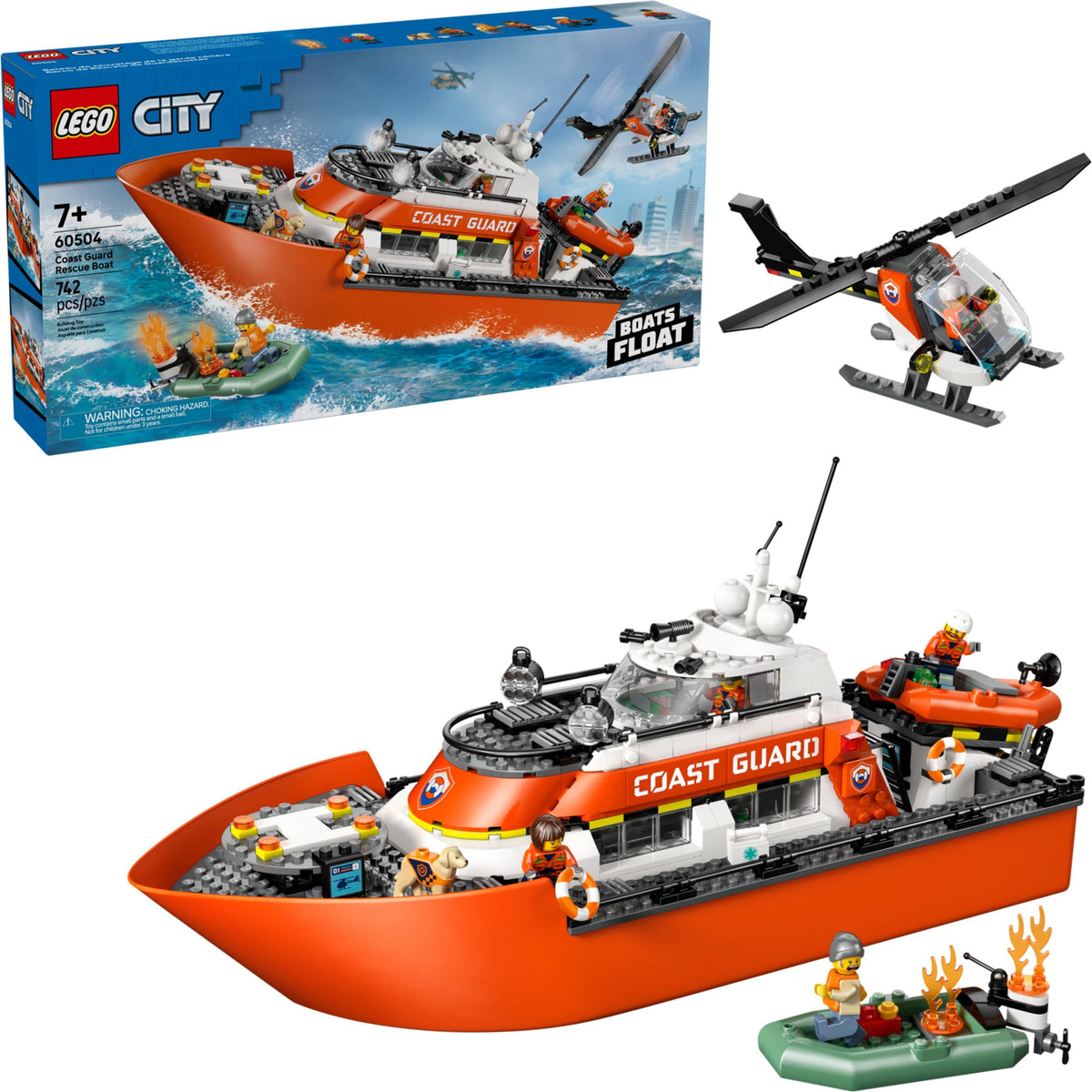 LEGO City 60504 Rettungsboot der Küstenwache mit Hubschrauber