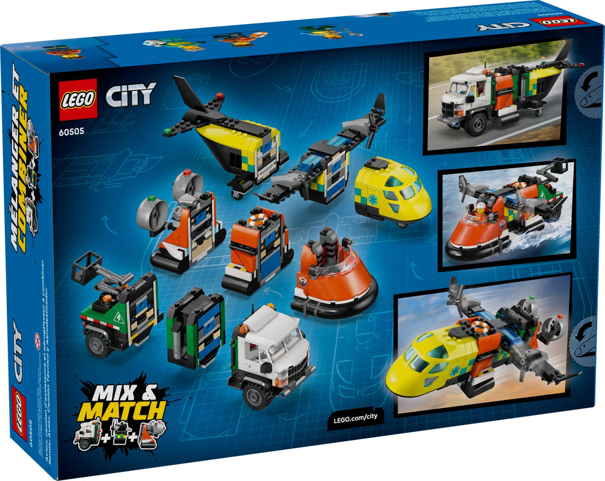 LEGO City 60505 Kombinationsset mit Flugzeug, Wartungsfahrzeug und Luftkissenboot