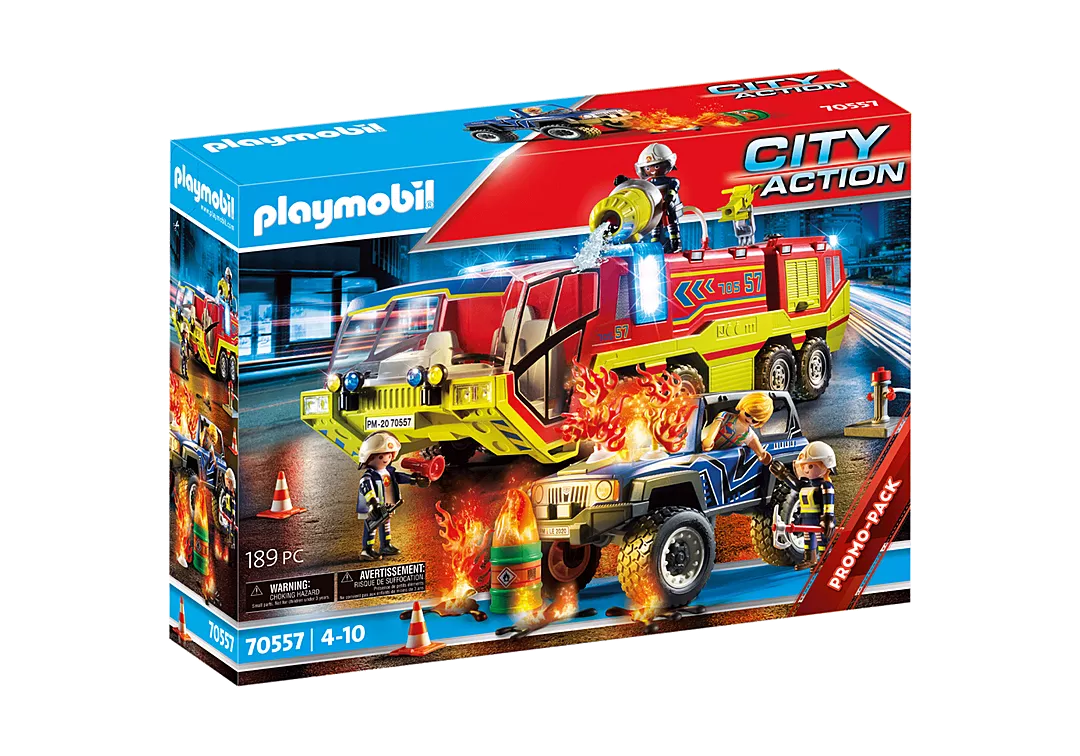PLAYMOBIL 70557 Feuerwehreinsatz mit Löschfahrzeug