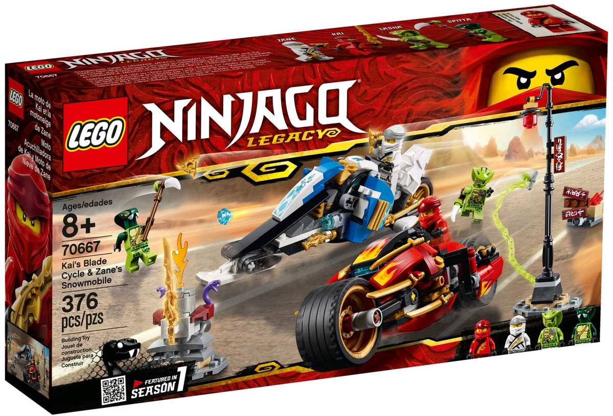 LEGO Ninjago 70667 Kais Feuer-Bike &amp; Zanes Schneemobil