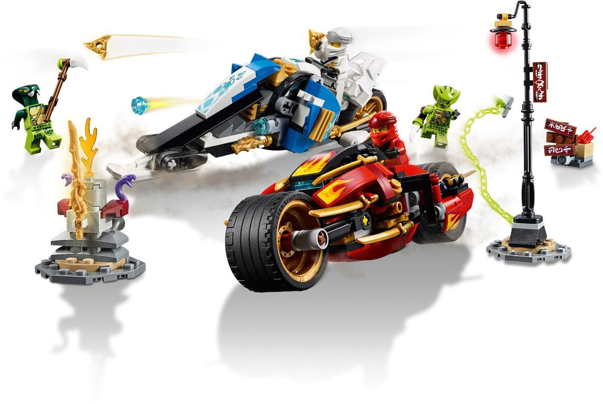 LEGO Ninjago 70667 Kais Feuer-Bike &amp; Zanes Schneemobil