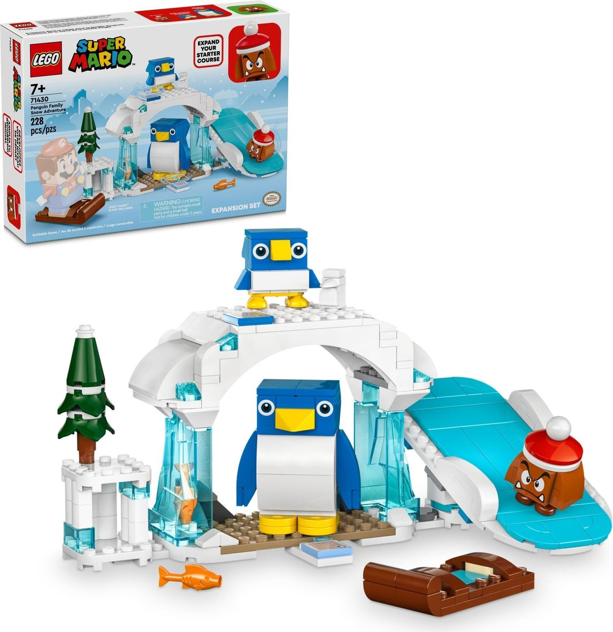 LEGO Super Mario 71430 Schneeabenteuer mit Familie Pinguin – Erweiterungsset