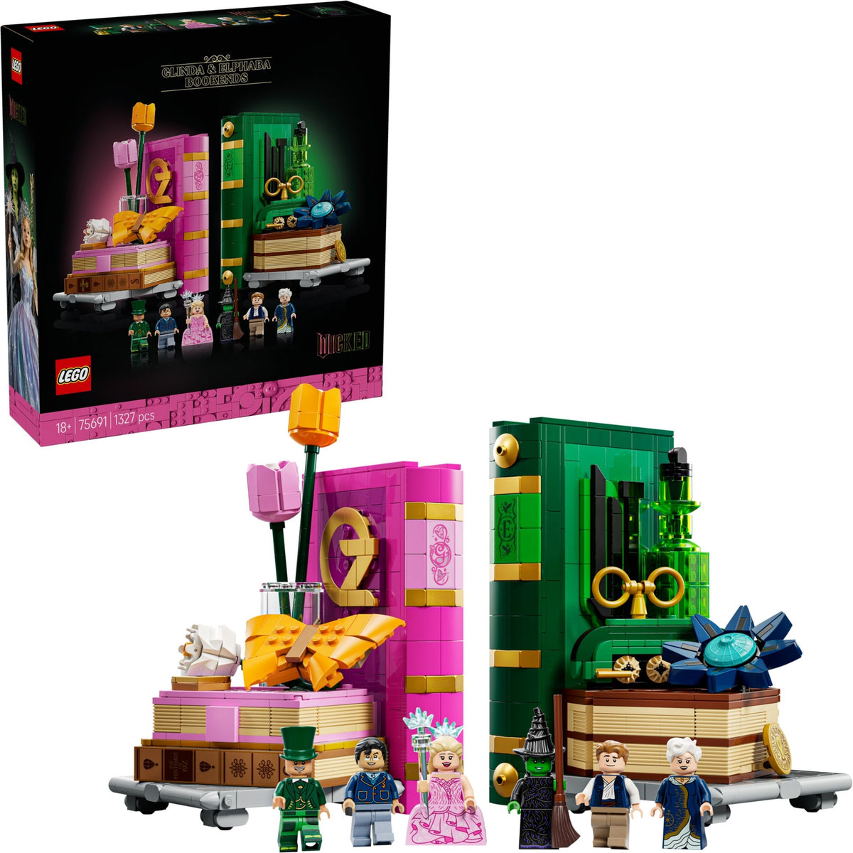LEGO Wicked 75691 Glinda und Elphaba Bücherstützen