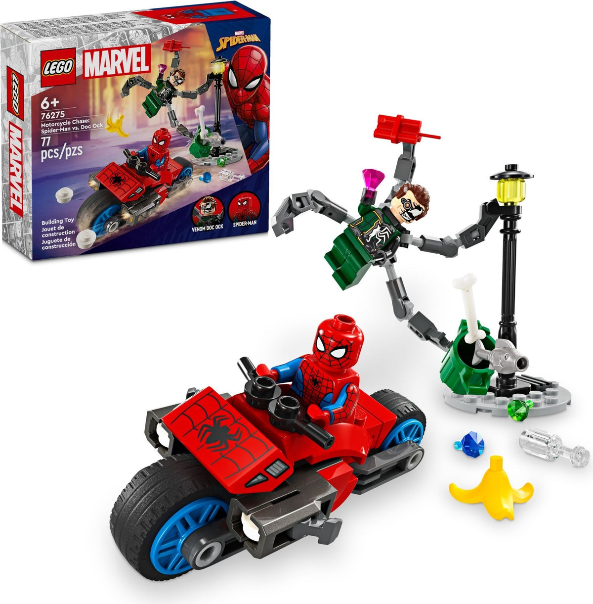 LEGO Marvel Super Heroes 76275 Motorrad-Verfolgungsjagd: Spider-Man vs. Doc Ock