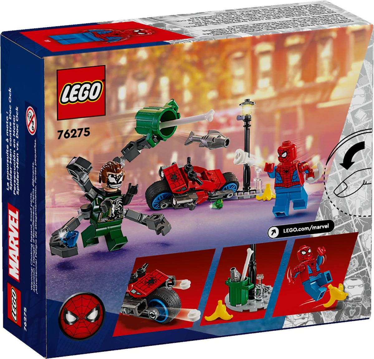 LEGO Marvel Super Heroes 76275 Motorrad-Verfolgungsjagd: Spider-Man vs. Doc Ock