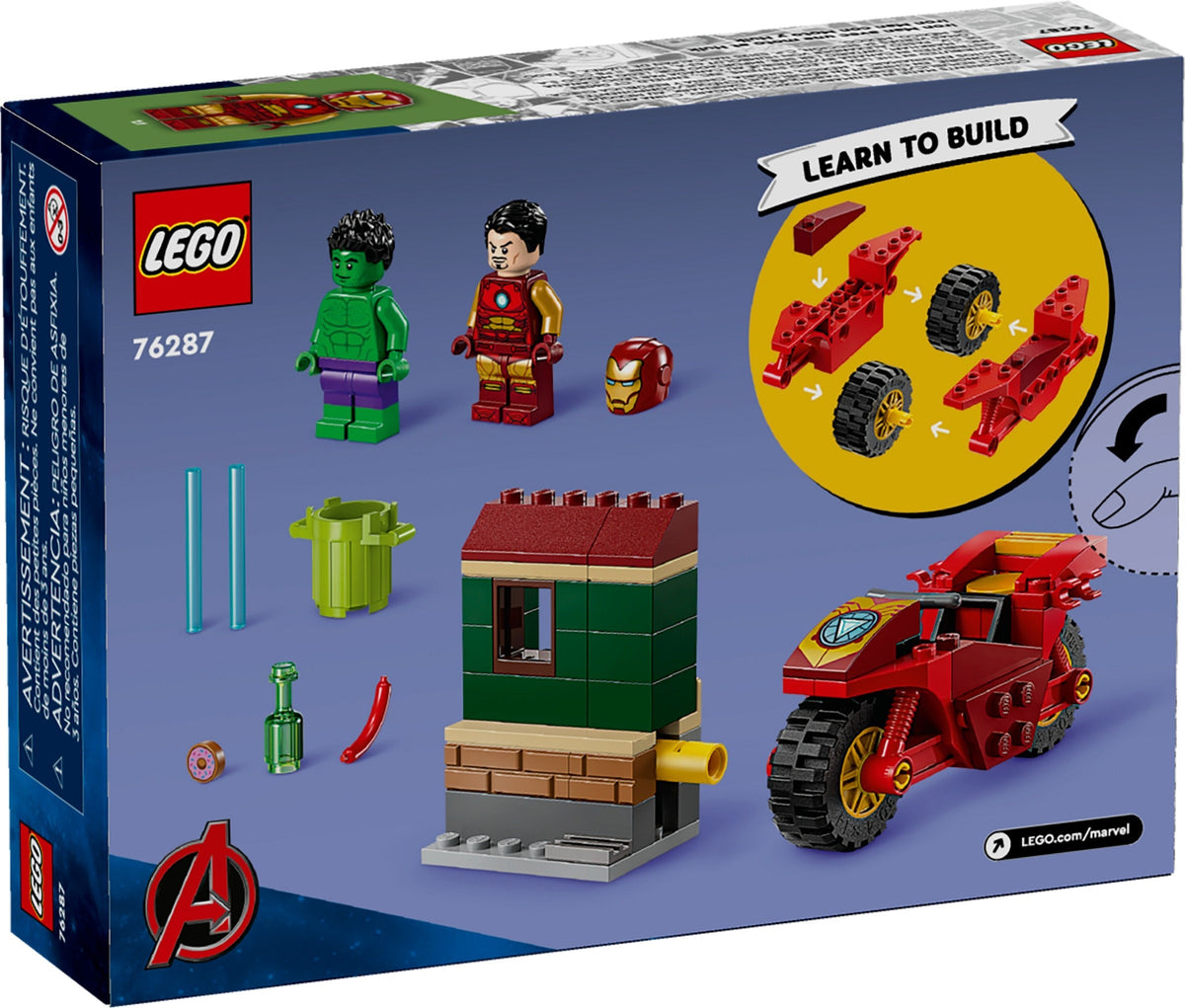 LEGO Super Heroes 76287 Iron Man mit Bike und der Hulk