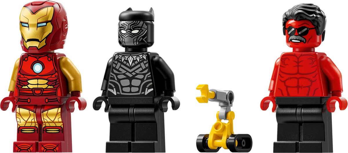 LEGO DC Super Heroes 76310 Iron Man Auto und Black Panther vs. Red Hulk