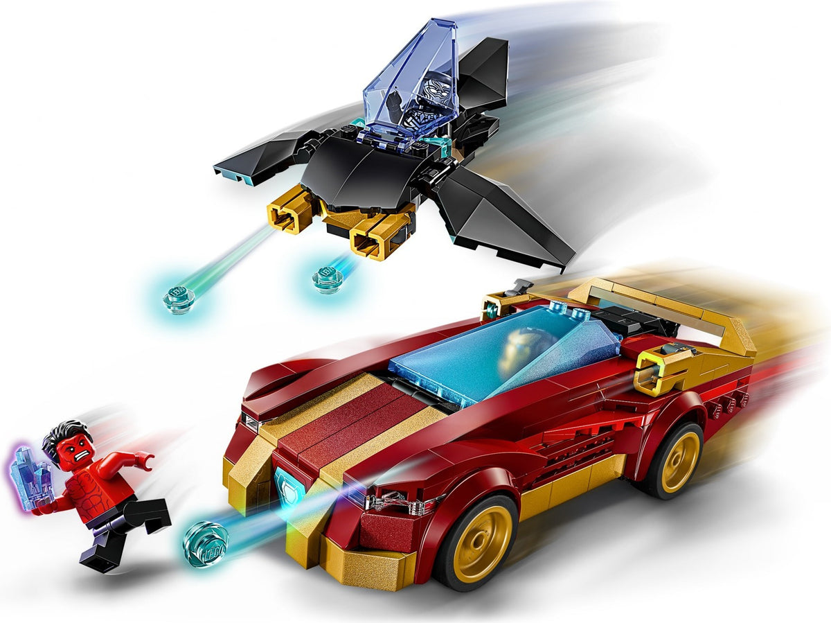 LEGO DC Super Heroes 76310 Iron Man Auto und Black Panther vs. Red Hulk