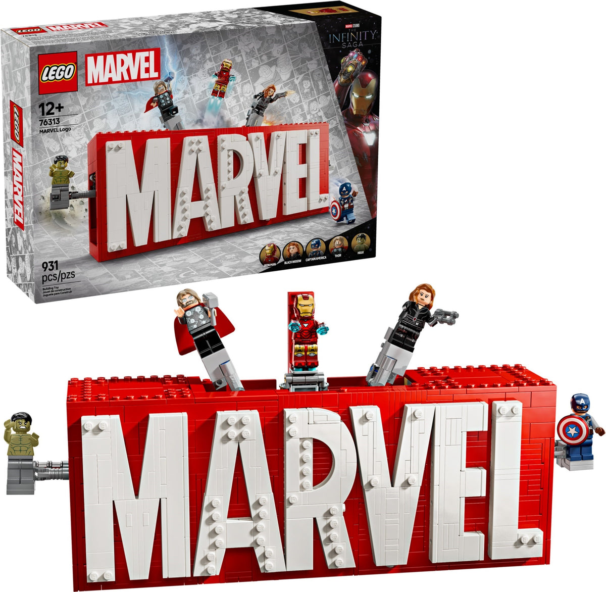 LEGO Marvel Super Heroes 76313 MARVEL Logo & Minifiguren
