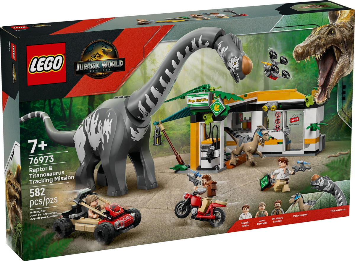 LEGO JURASSIC WORLD 76973 Raptor & Titanosaurus: Große Fährtensuche