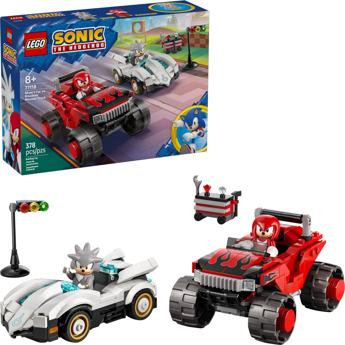 LEGO Sonic The Hedgehog 77118 Silvers Auto vs. Knuckles' Monstertruck