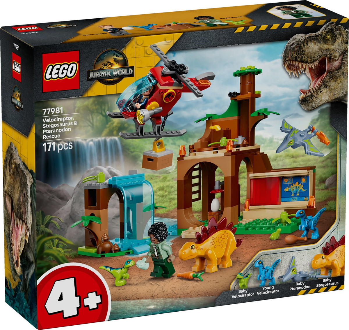 LEGO JURASSIC WORLD 77981 Rettungszentrum für Junge Velociraptoren, Stegosaurier und Pteranodon