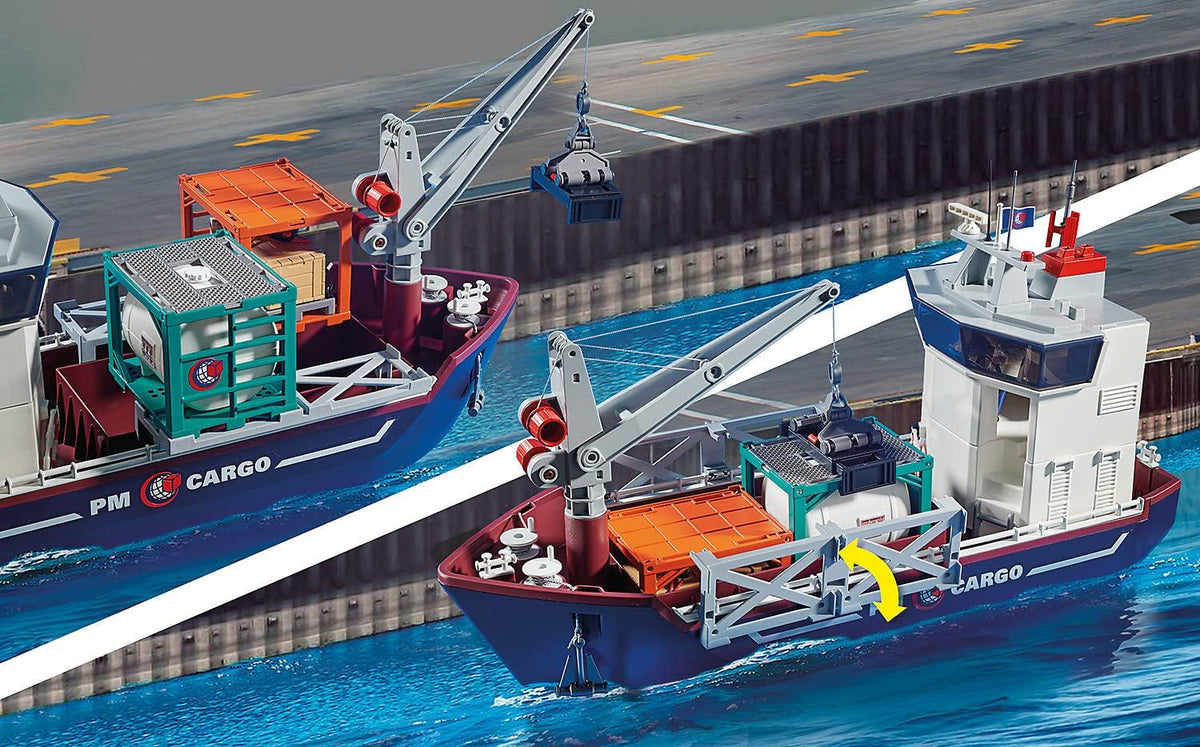 PLAYMOBIL City Action 70769 Großes Containerschiff mit Zollboot