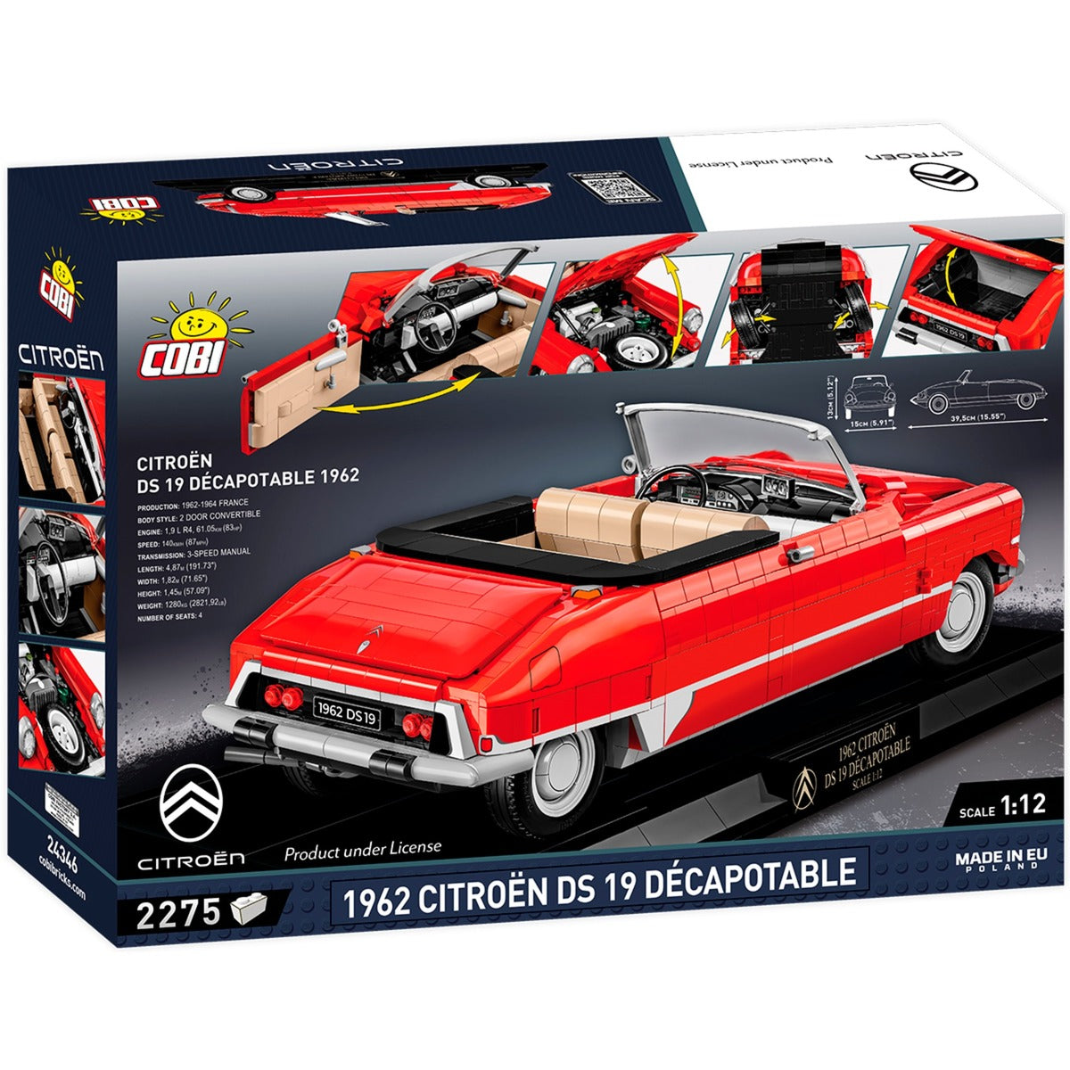 Cobi 24346 1962 Citroen DS 19 Convertible Executive Edition