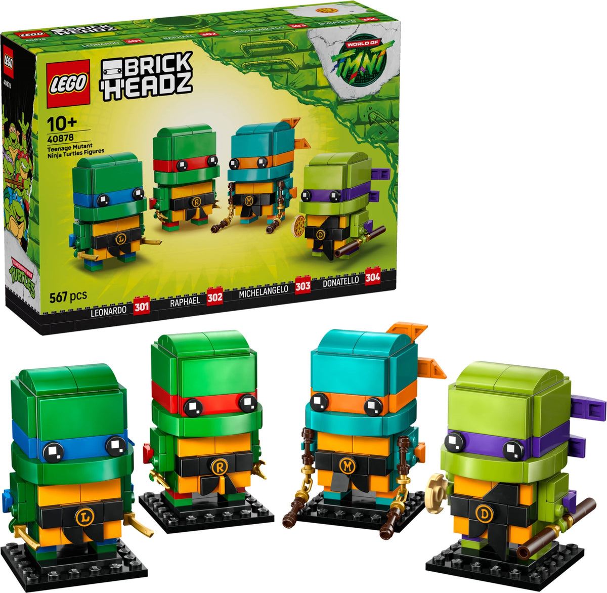 LEGO Brickheadz 40878 Teenage Mutant Ninja Turtles Figuren