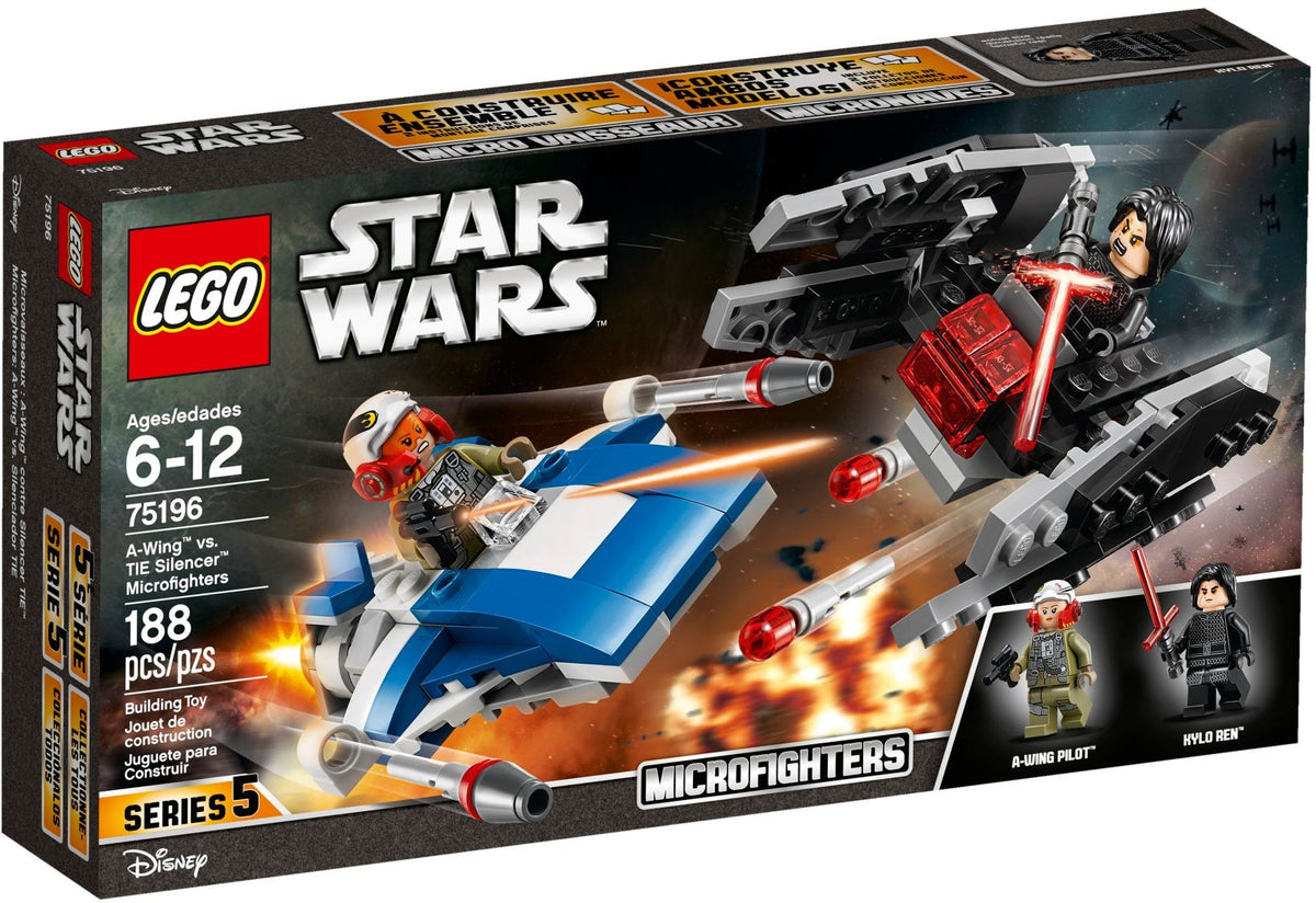 LEGO Star Wars 75196 A-Wing vs. TIE Silencer Microfighters